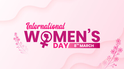 International Women's Day template, vector, banner, poster, card, logo, silhouette, illustration, design for Women's day wishes, greeting card, web, flyer, social media post, 8th March © Design