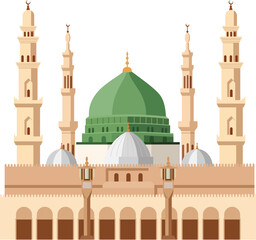 Obraz premium Al Nabawi Mosque and Islamic architecture