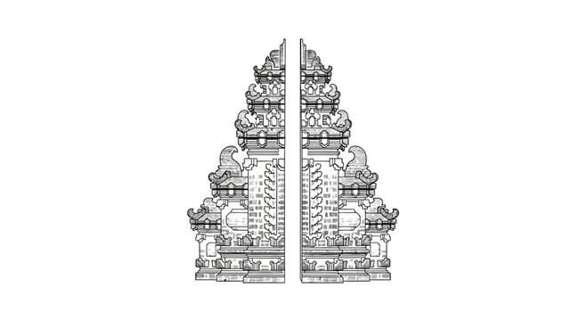 Intricate Balinese Temple Gate Architecture.