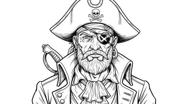 Pirate man with eye patch.