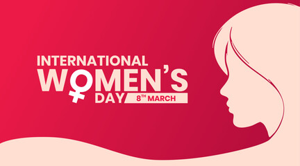 International Women's Day template, vector, banner, poster, card, logo, silhouette, illustration, design for Women's day wishes, greeting card, web, flyer, social media post, 8th March © Design