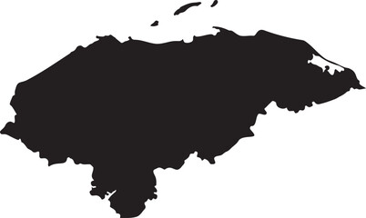 Black silhouette map of Honduras a simple vector graphic for travel and geography concepts isolated on a white background © qurat