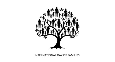Obraz premium Family Tree Silhouette: International Day of Families
