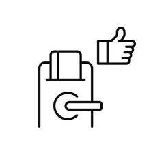 Digital lock and like. Security approval, lock satisfaction. Pixel perfect, editable stroke vector icon