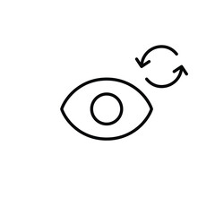 Eye and renew arrows. Vision update, eye refresh, sight renewal. Pixel perfect, editable stroke vector icon