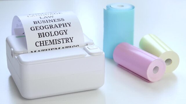 Printer, Printing at Office, Back to School, Thermal Colourful Paper for Craft, Scrap Booking, School Supplies, Listing Message Device for Labelling