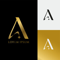 Elegant Modern Letter A Logo with star or Diamond Accent