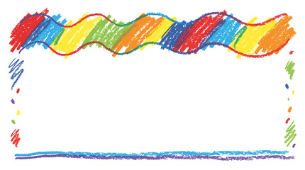 Vibrant Rainbow Ribbon Watercolor Border Illustration. Vector Illustrations. EPS Editable