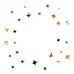 Obraz premium Golden star shapes scattered on a transparent background