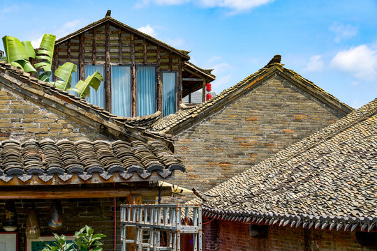 Ancient architectural complex of brick and tile houses in rural areas of southern China