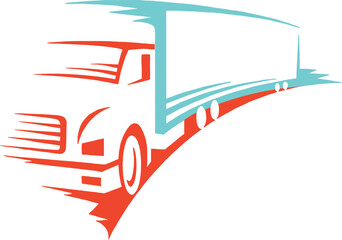 Fast delivery truck illustration with dynamic speed motion lines. Modern logistics transport graphic shows movement, efficiency, and power. Ideal for shipping ads, courier branding, web banners, and b © Vivid Pixel Studio.