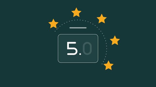 Five Point Zero Star Rating Badge Animation