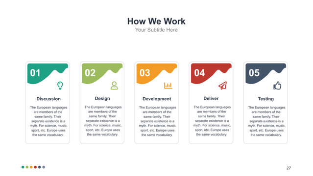 5-Step Business Process Workflow Presentation Slide
