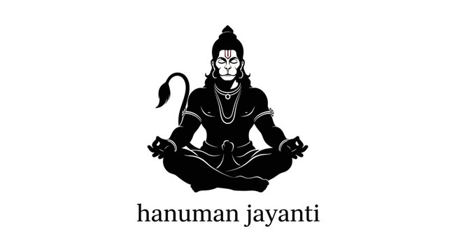 Hanuman jayanti celebration with lord hanuman in yoga position