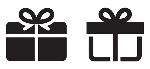 Black Gift Boxes with Ribbons on White Background