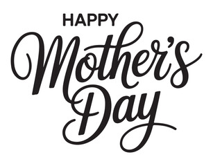 Naklejka premium Happy Mothers Day Calligraphy on White Background
