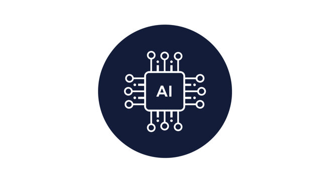 Artificial Intelligence Chip Icon Symbolizing Advanced Technology.