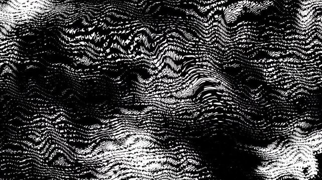 Grunge white halftone dots gradient animation on black background, abstract digital dot texture for futuristic motion graphics, technology visual, modern
