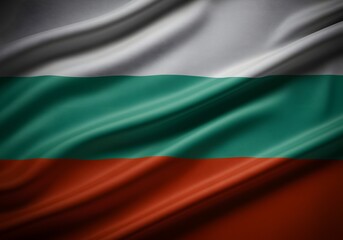 Obraz premium Closeup of the Bulgarian flag waving gently with realistic fabric texture and soft lighting creating depth