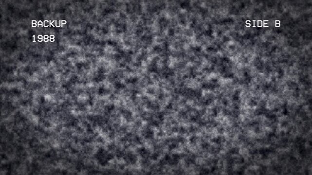 Purple Tinted Authentic VHS Static Noise With Backup 1988 Text Overlay 4K