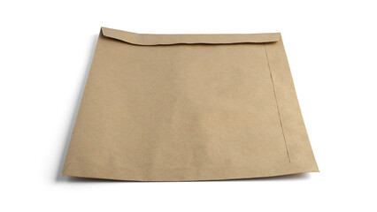 Naklejka premium Craft envelope isolated on a white background. High quality photo