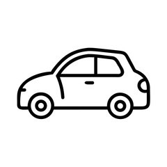 Obraz premium Compact Car Outline Icon — Small Rental Vehicle and Urban Transport Symbol