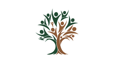 Fototapeta premium Stylized Tree of People Symbolizing Community and Growth.