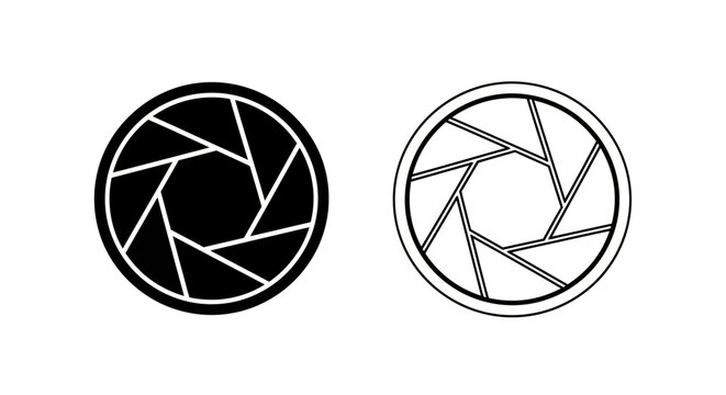 Camera Shutter Aperture Icon Set Vector