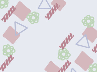 色々な形が並ぶ抽象的な背景素材