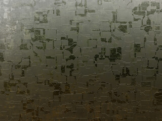 Fototapeta premium Weathered olive green industrial metal plating with etched details