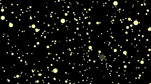 Yellow Dots on Black Abstract Particle Background