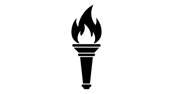 A simple black torch icon on a white background, symbolizing light and guidance.