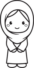 Smiling Muslim girl in hijab vector illustration