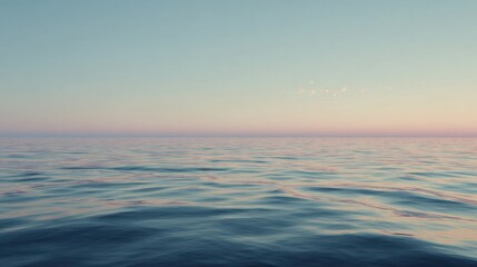 Wide Ocean Surface and Pastel Sky With Large Space for Corporate Banner Design and Minimal Horizon View for Creative Projects