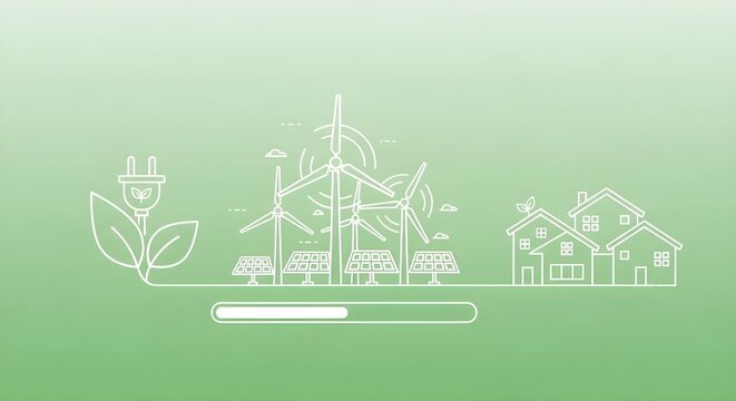 Fondo abstracto.
 Concepto de energ&iacute;a renovable y pancarta del D&iacute;a de la Tierra para la sostenibilidad de la energ&iacute;a natural y la vida en verde.
 Guardar, dejar, proteger, ecolog&iacute;a, sitio web -3d Rend