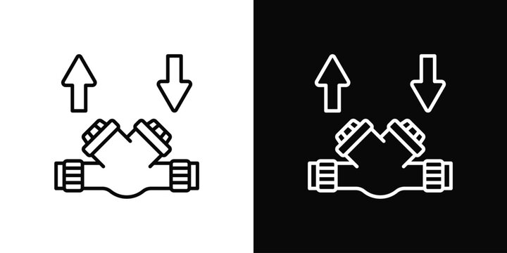 Backflow Prevention Icon In Black And White Style