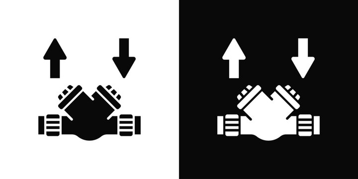 Backflow Prevention Icon In Black And White Style