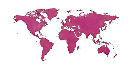 Fototapeta premium Red World Map with Diagonal Lines