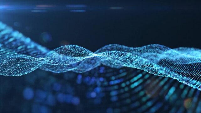 Blue Digital Waveform Abstract Animation