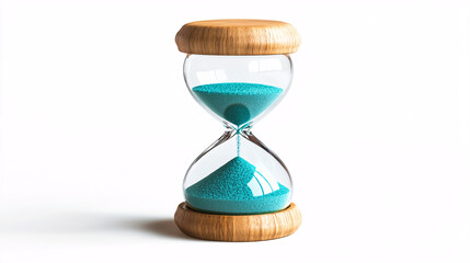 Naklejka premium Hourglass Timer with Blue Sand Time Management Concept