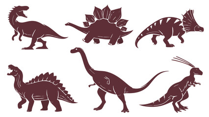 Vector Dinosaur Silhouettes Set - Prehistoric Animals Collection © Muhamad