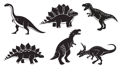 Dinosaur Silhouettes Vector Collection for Kids and Education © Muhamad