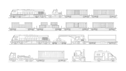 Railway Transportation Illustration: A detailed illustration showcasing diverse railway transportation components. © Abu