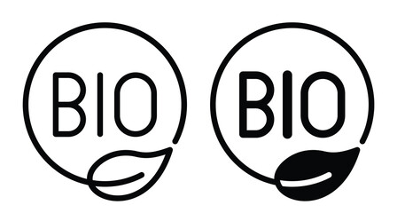 Bio Symbol Logo Design with Leaf Element for Organic Products Branding © Seetwo