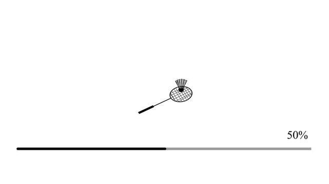 sport themed shuttlecock spinner loading animation for mobile ui.