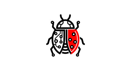 Fototapeta premium Ladybug Illustration with Red and Black Color.