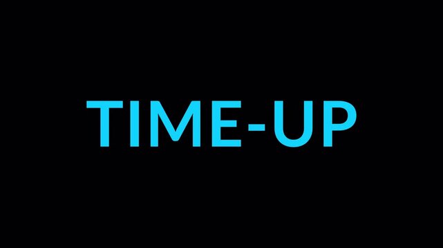 time up text animation in transparent background in 4K animation time up text animation with alpha channel 