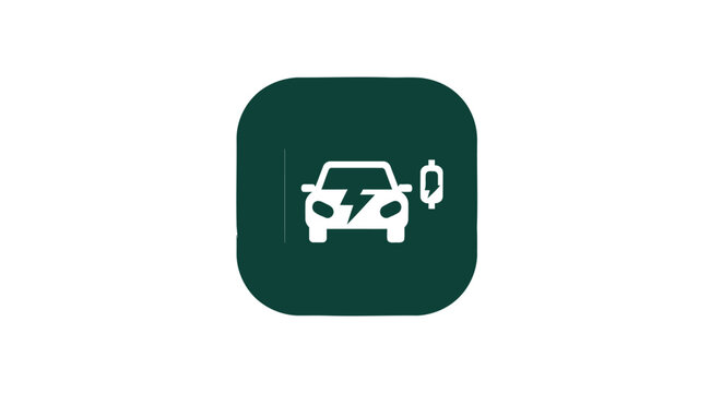Electric Car Charging Station Icon Symbol.