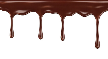 Melting chocolate drip close-up