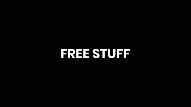 Free Stuff Liquid Glitch Text Animation 4K for Giveaway Campaign and Promotional Marketing CTA